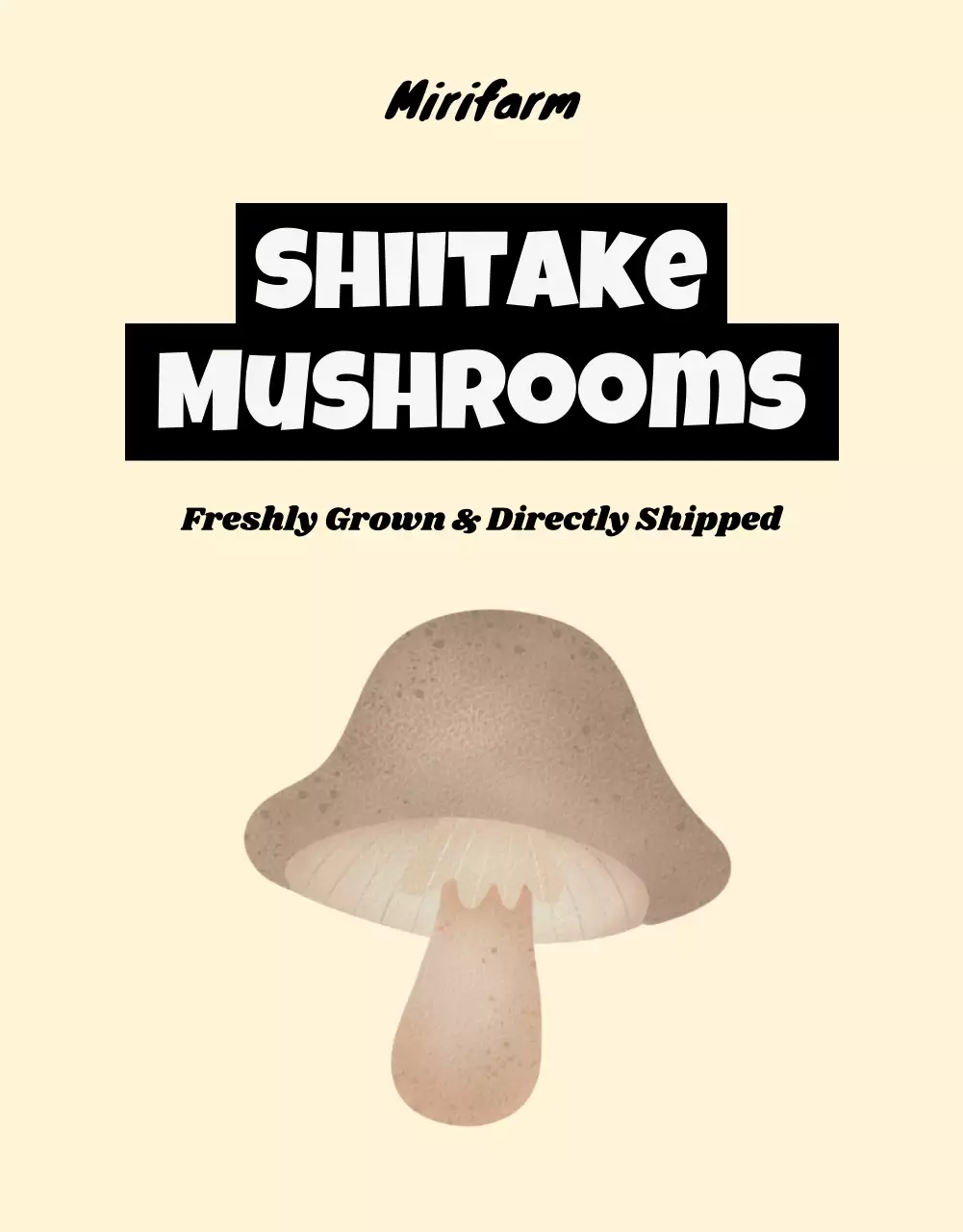 Beige Simple Mushroom Promotion Poster