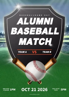 Black Classic Baseball Event Poster