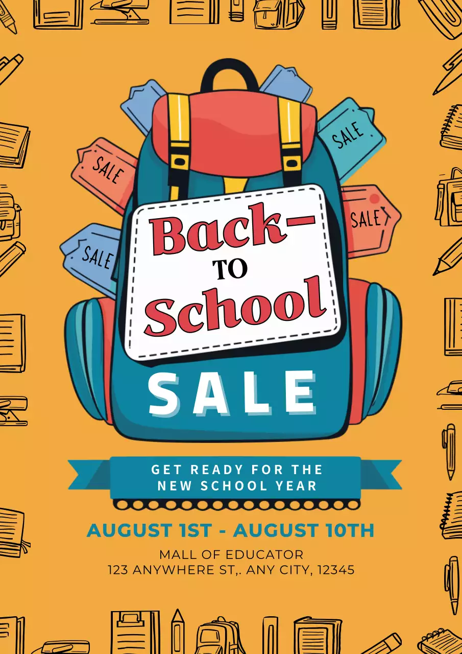 Orange Trendy School Promotion Poster