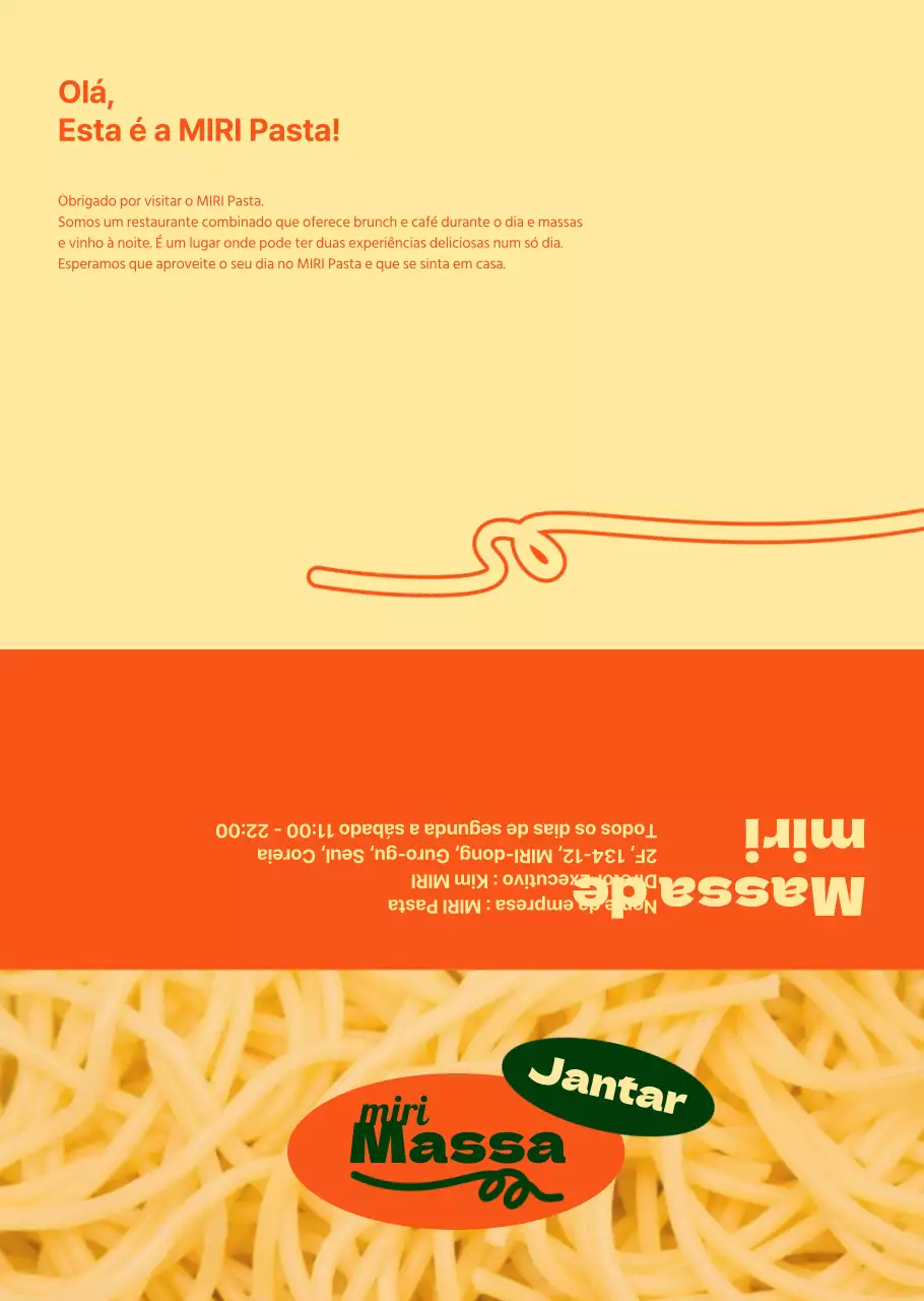 Sobre o menu de massas chique em laranja e marfim