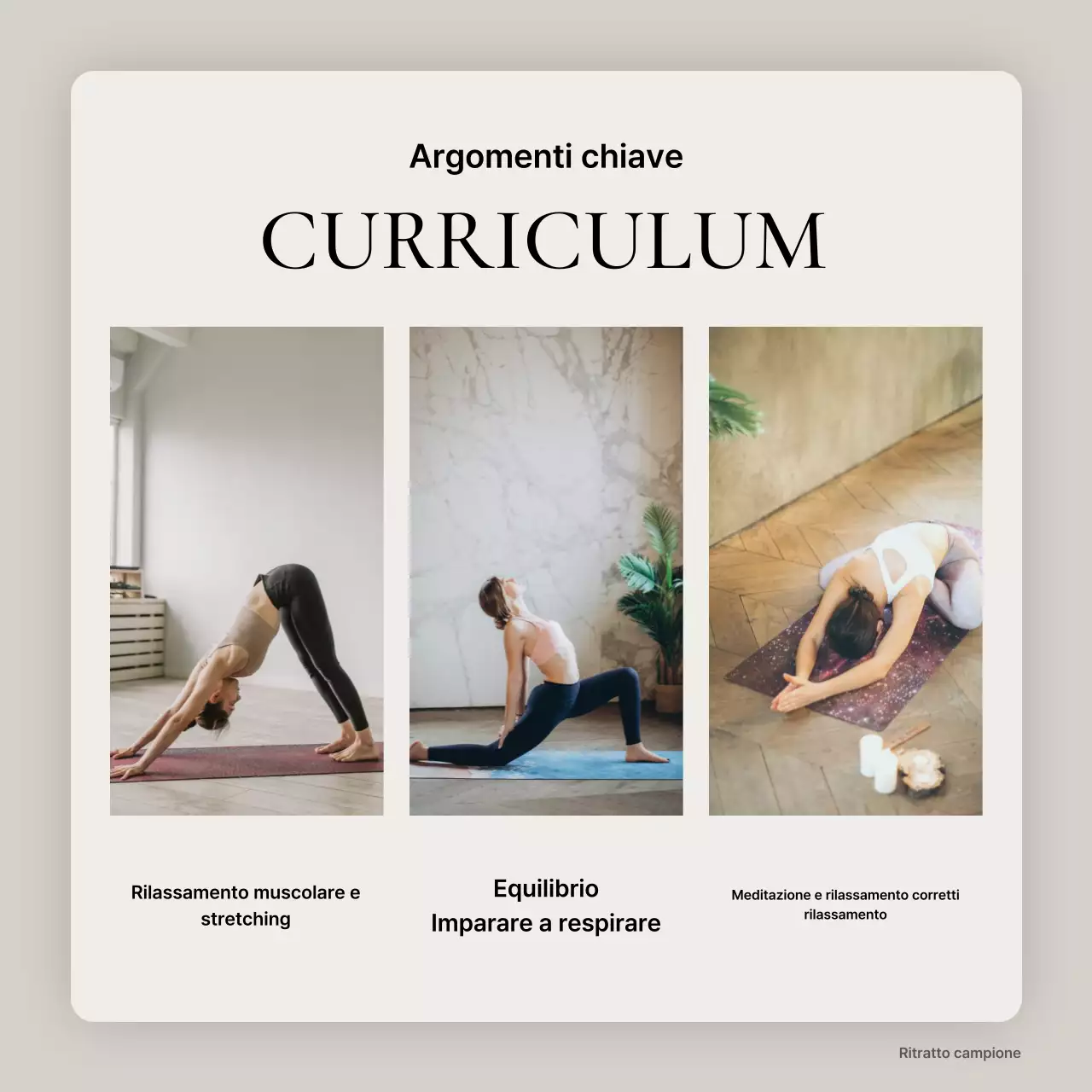 Hong moderno per lo yoga in beige