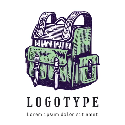 Green Vintage Backpack Logo