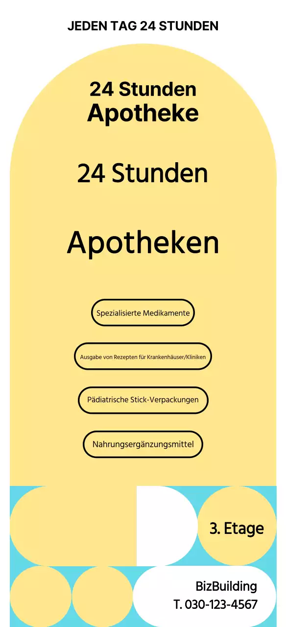 Übersichtlicher, gelber 24-Stunden-Apothekenführer