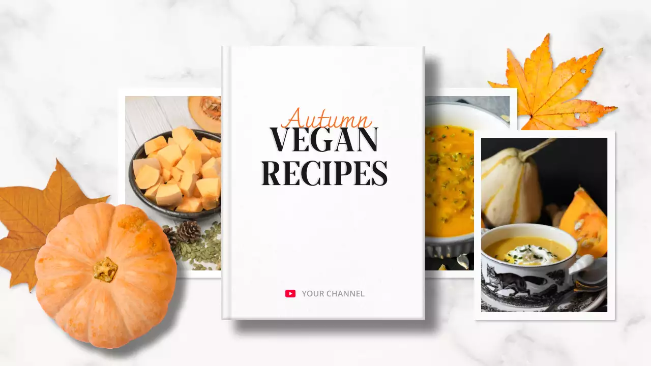 White Simple Vegan Recipe Book YouTube Thumbnail