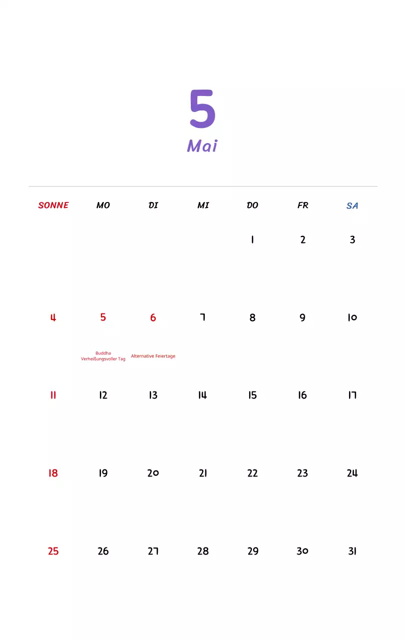 Neujahrskalender mit niedlichen Illustrationen