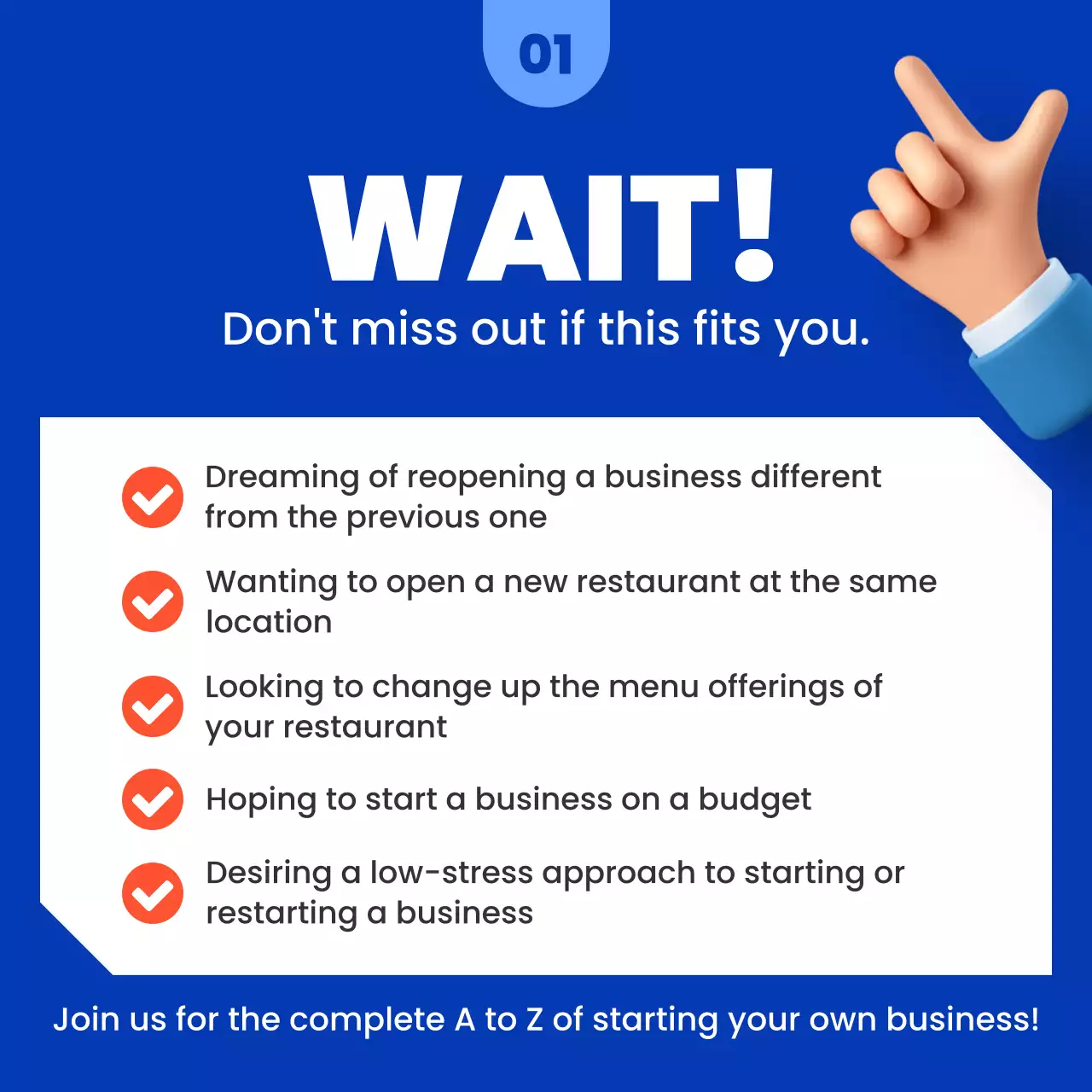 Promote your franchise with a clean, blue-and-orange look