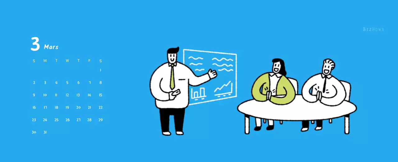 Calendrier du Nouvel An avec de jolies illustrations