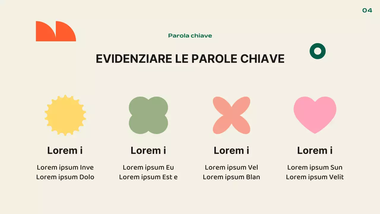 Presentazione kitsch del layout predefinito in arancione e giallo