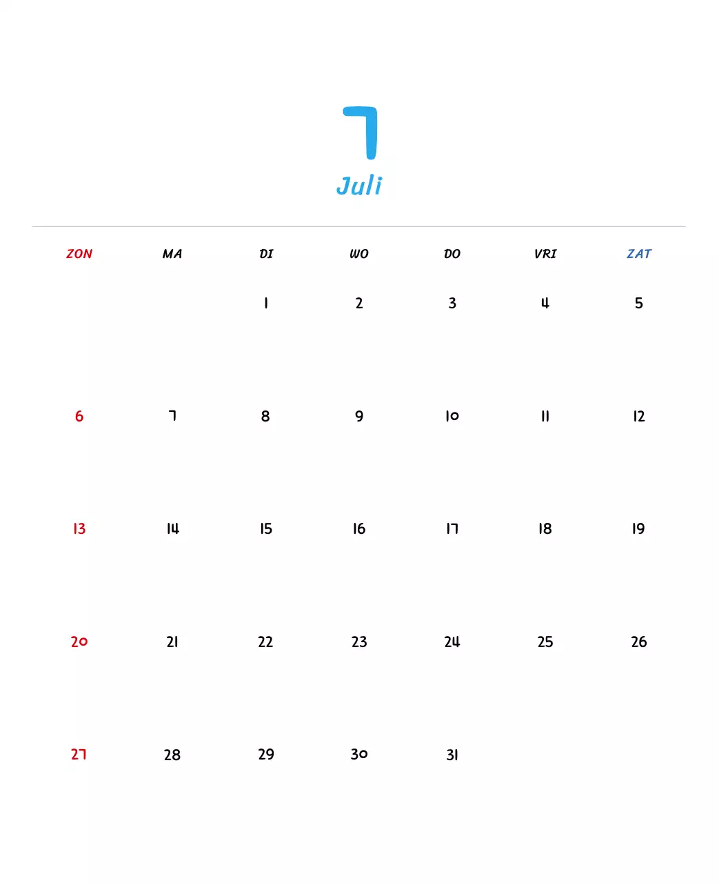 Nieuwjaarskalender met schattige illustraties