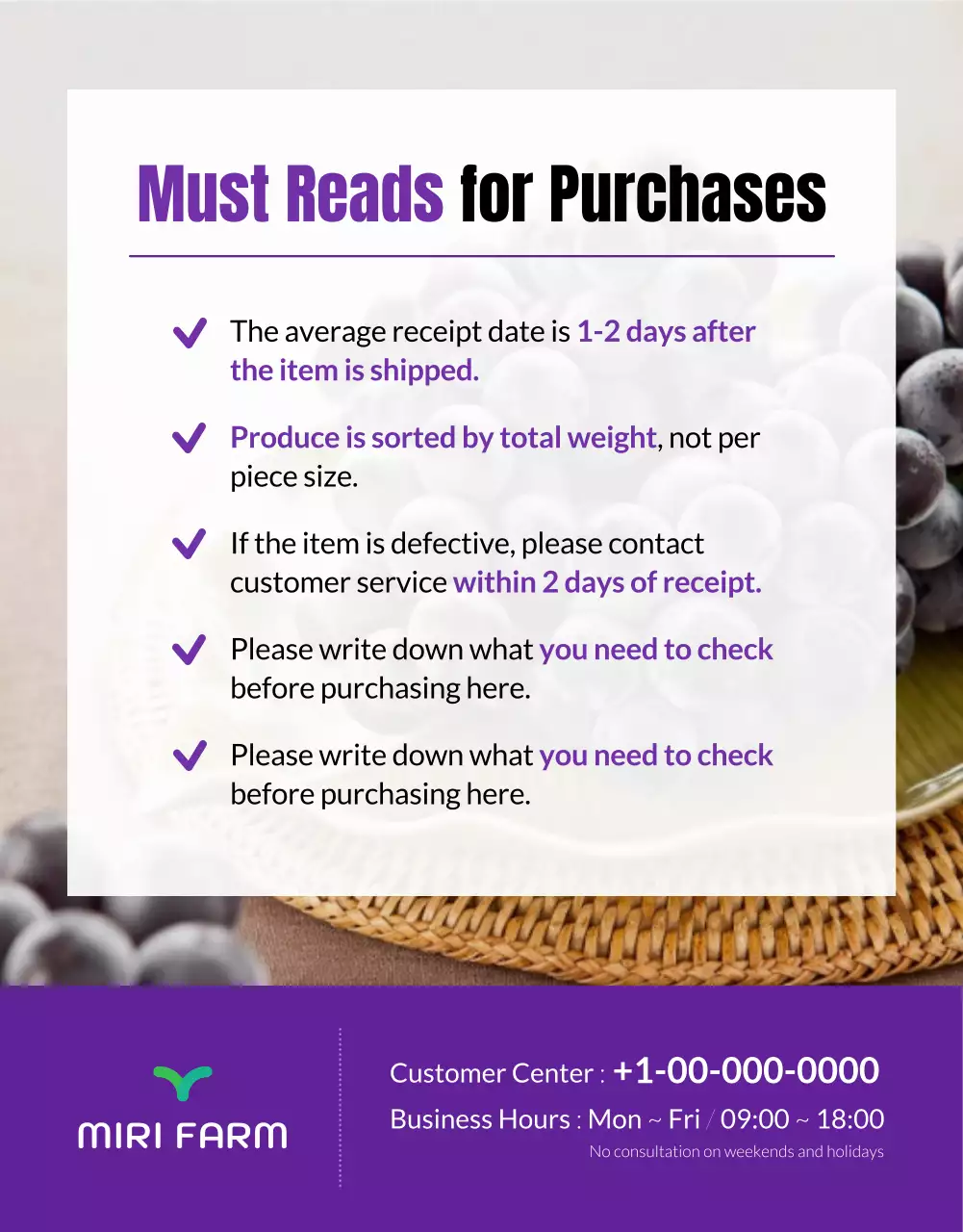 Purple Trendy Grapes Promotion Poster