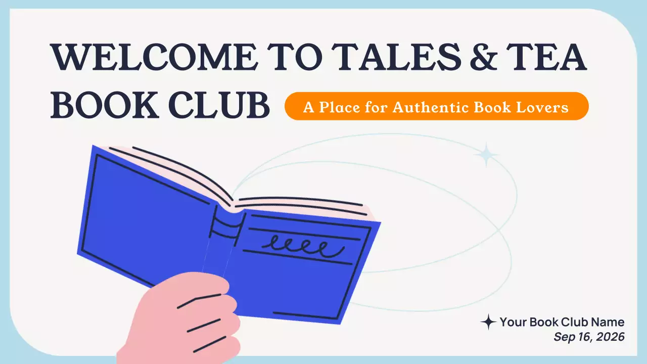 Blue Modern Book Club Guide Presentation