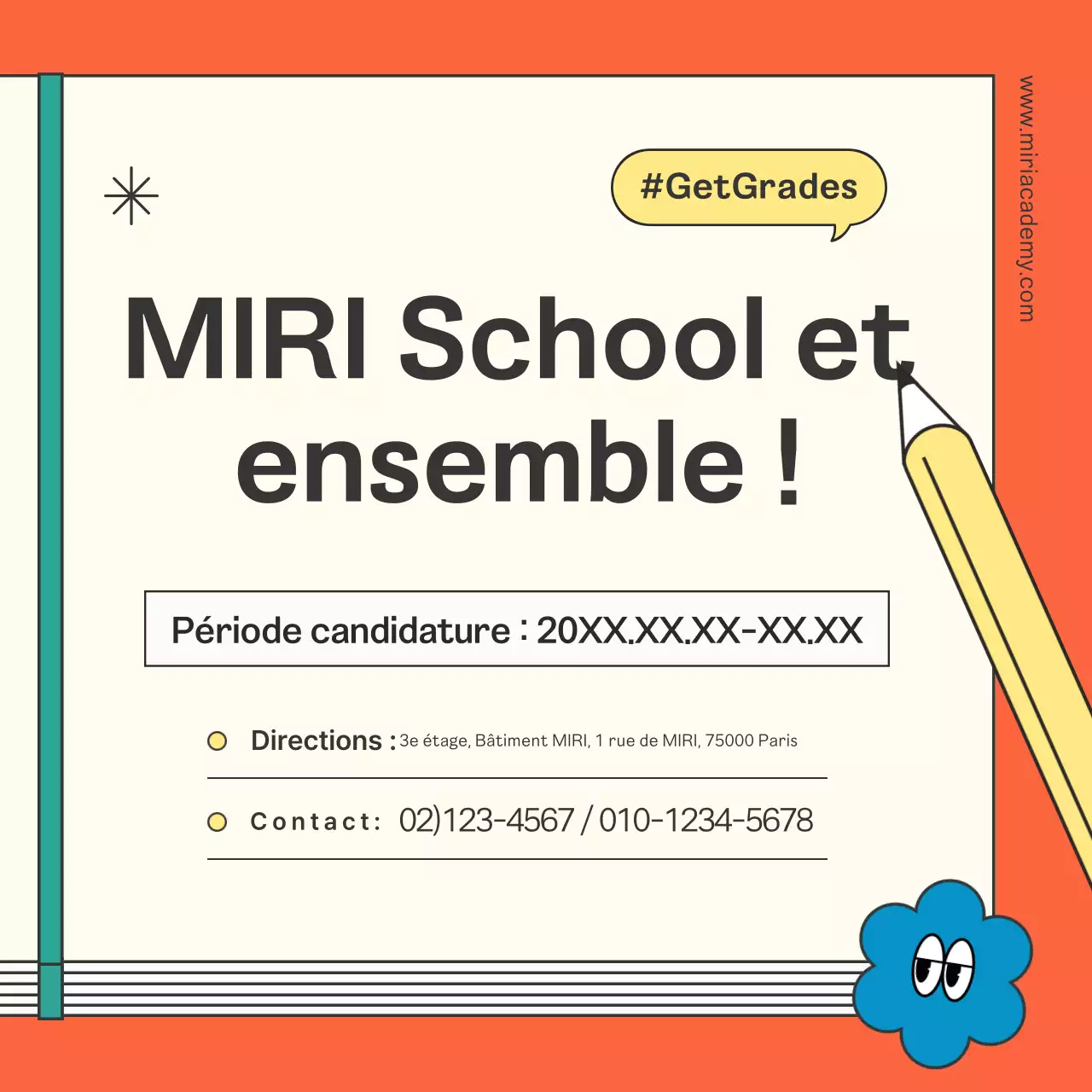 Promouvoir une conférence sur l'école orange kitsch