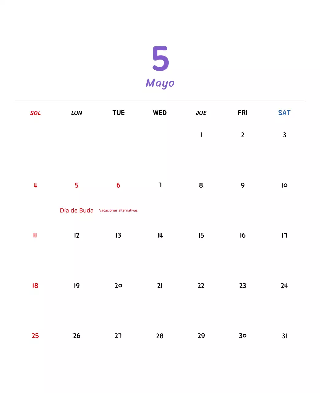 Calendario de Año Nuevo con simpáticas ilustraciones