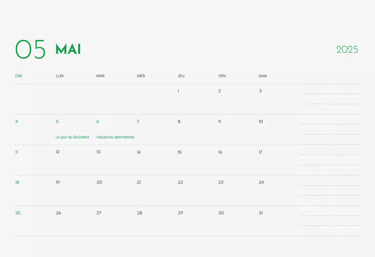 Un calendrier avec une photo de chiot et un message mignon dans une couleur verte.