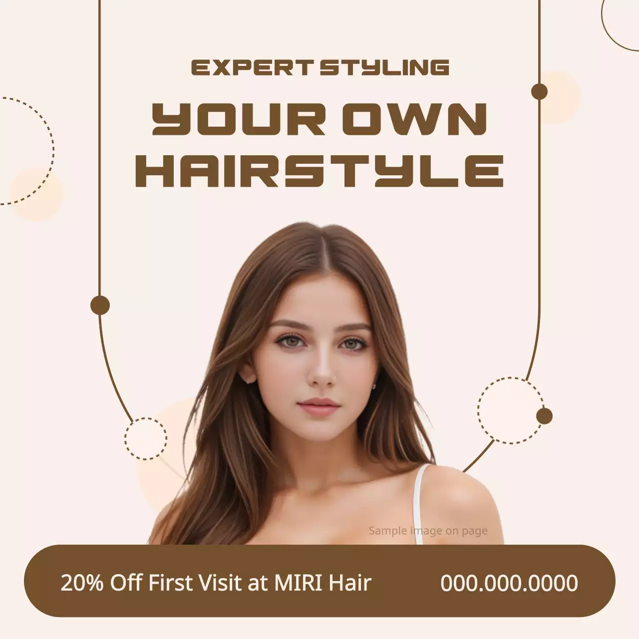 Beige Modern Hairstyle Promotion Social Media Post