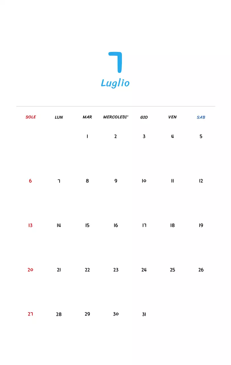 Calendario di Capodanno con simpatiche illustrazioni