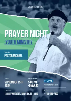 Green Modern Prayer Event Poster