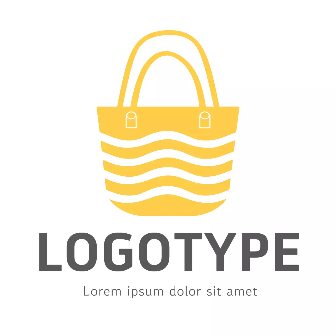 Yellow Simple Handbag Logo