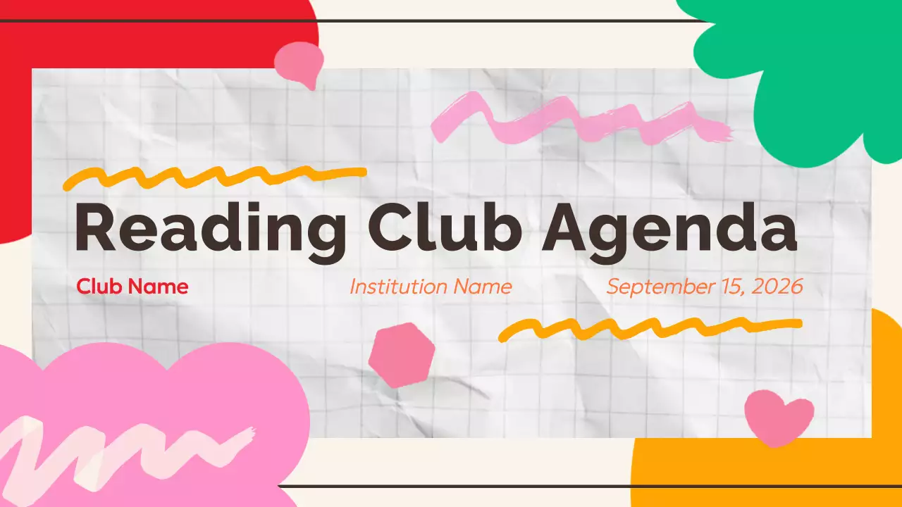Colorful Modern Reading Agenda Presentation