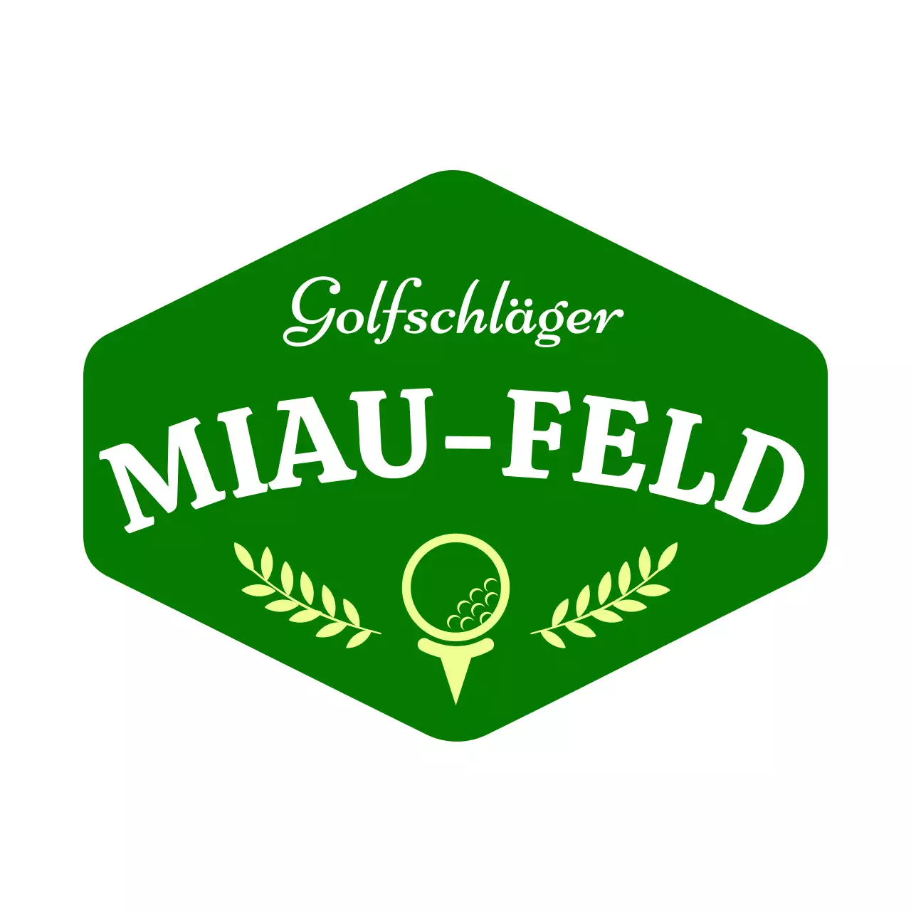 Logo zur Förderung eines Golfclubs in Form eines grünen Symbols.