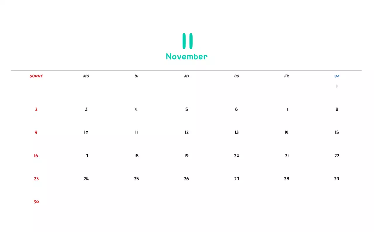 Neujahrskalender mit niedlichen Illustrationen