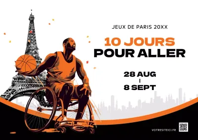 Promouvoir les Jeux paralympiques de Paris avec un look moderne orange et noir