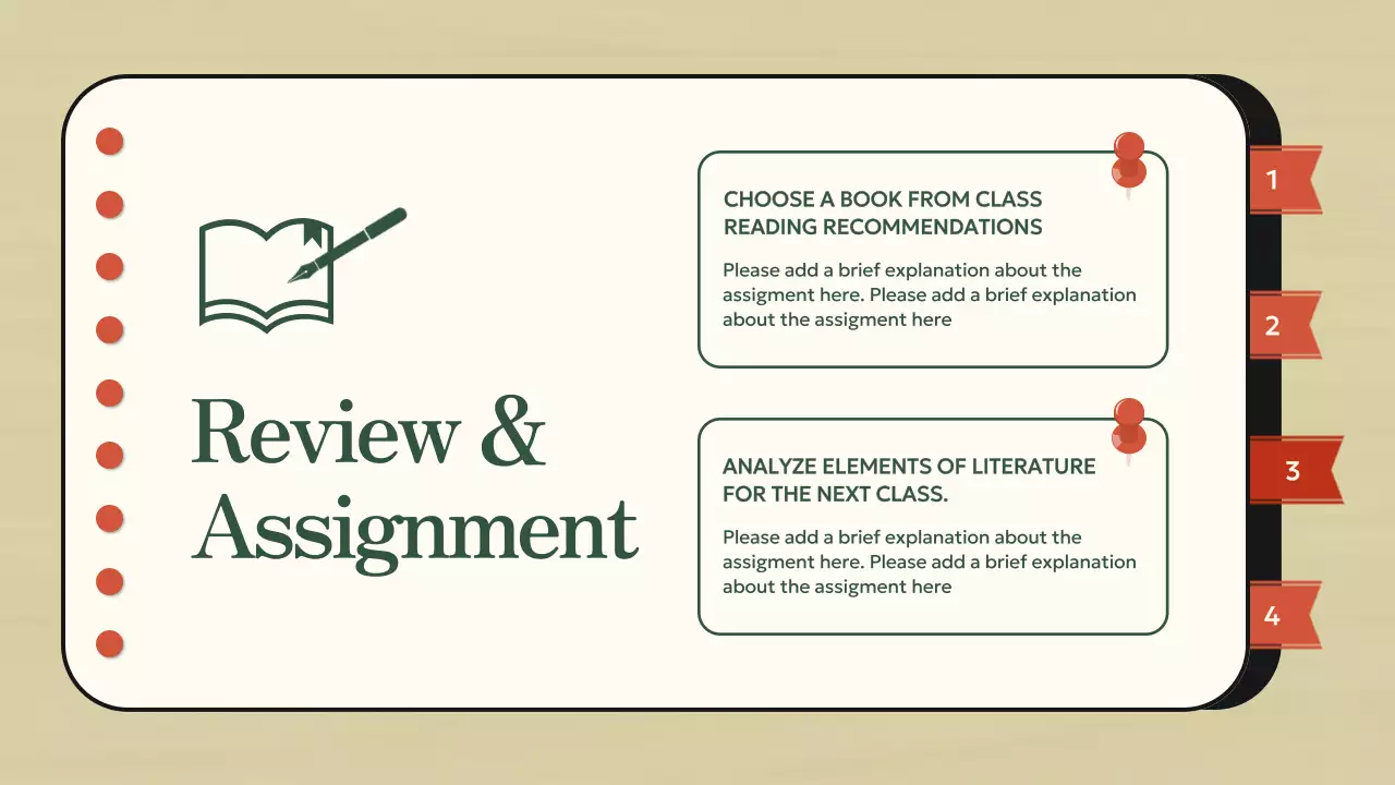 Beige Simple Literature Guide Presentation