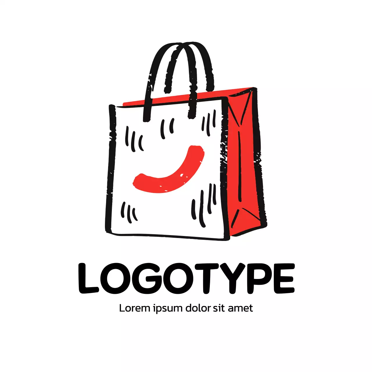 Red Minimal Shopping Logo