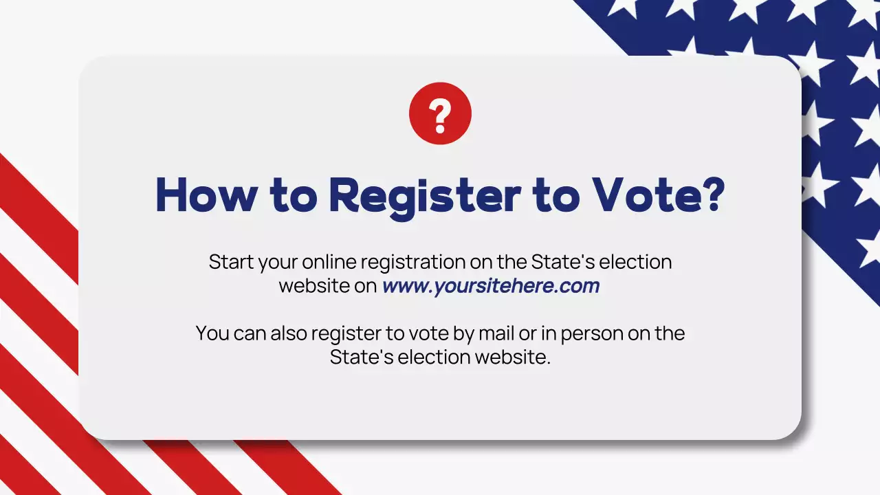 Red Traditional Voter Registration Announcement Presentation