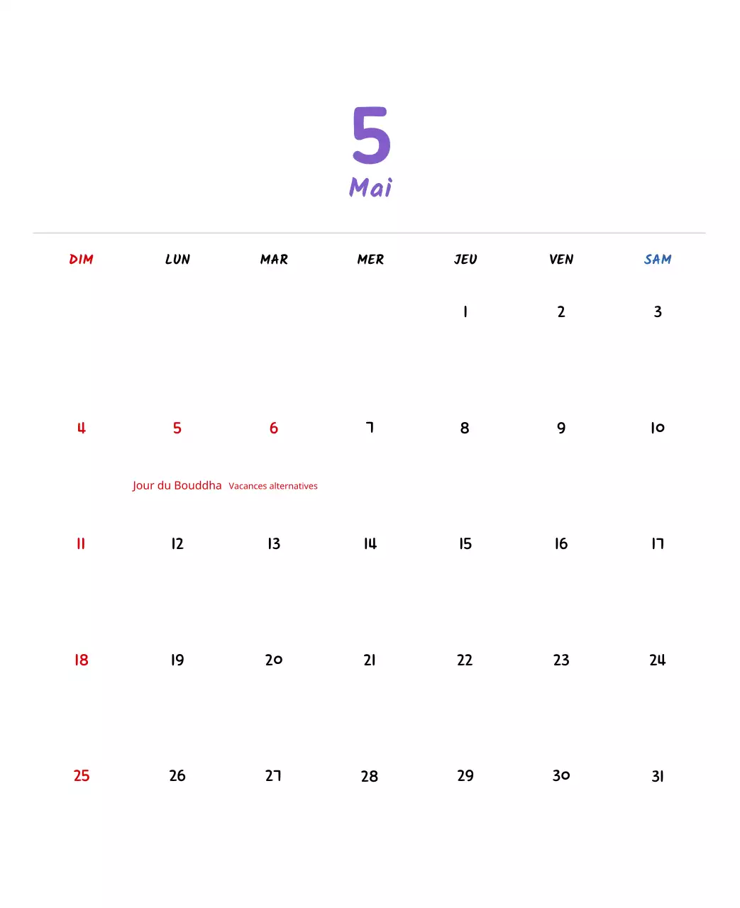 Calendrier du Nouvel An avec de jolies illustrations