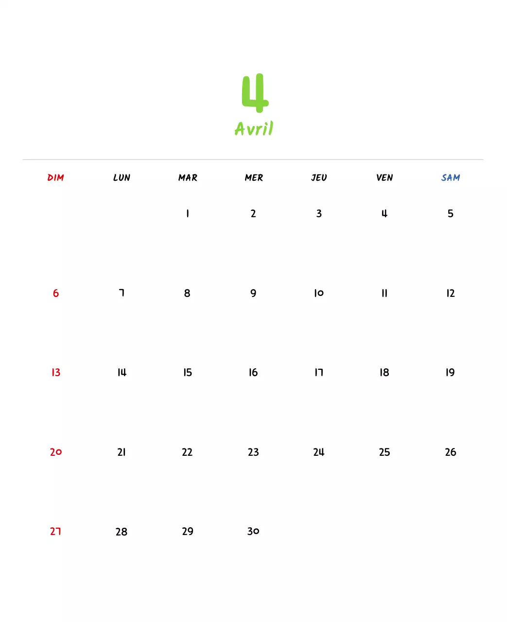 Calendrier du Nouvel An avec de jolies illustrations