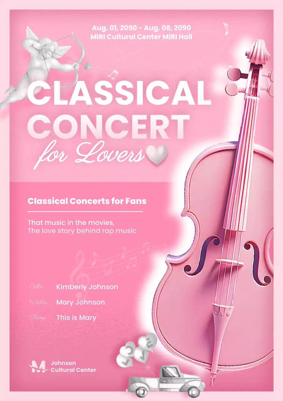 Pink Elegant Concert Invitation Poster