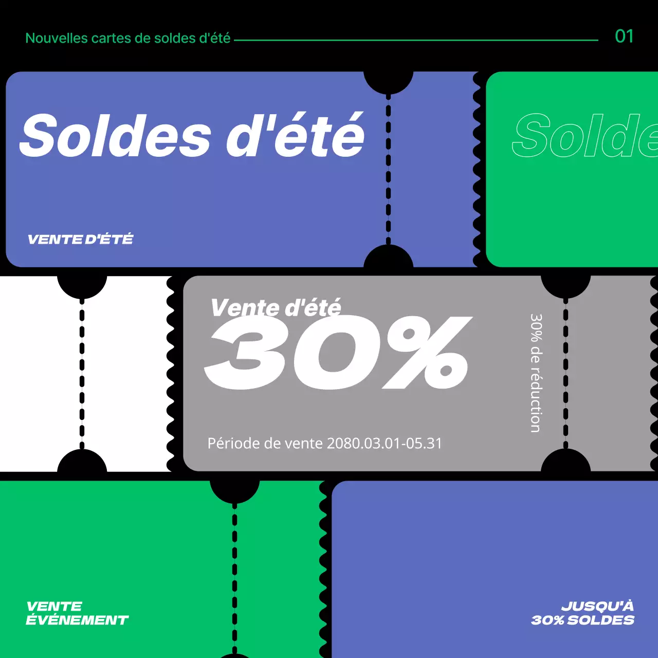 Une collection de soldes d'été aux accents violets et verts