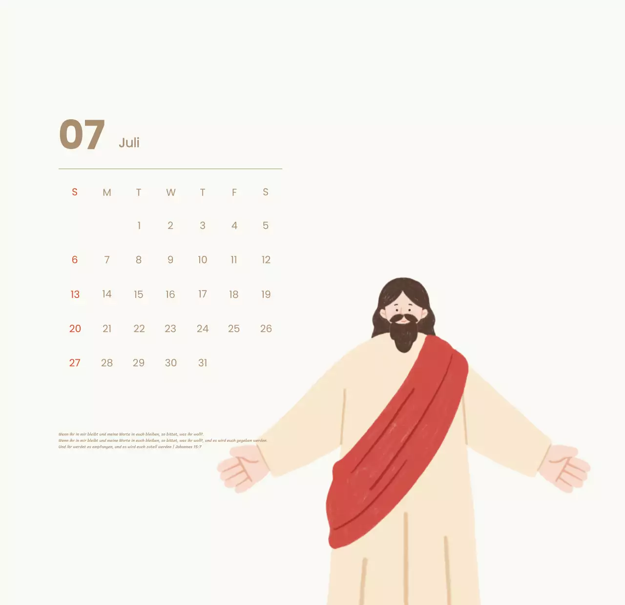 Ein Andachtskalender mit gemütlichen Illustrationen und Bibelversen auf hellblauem Hintergrund