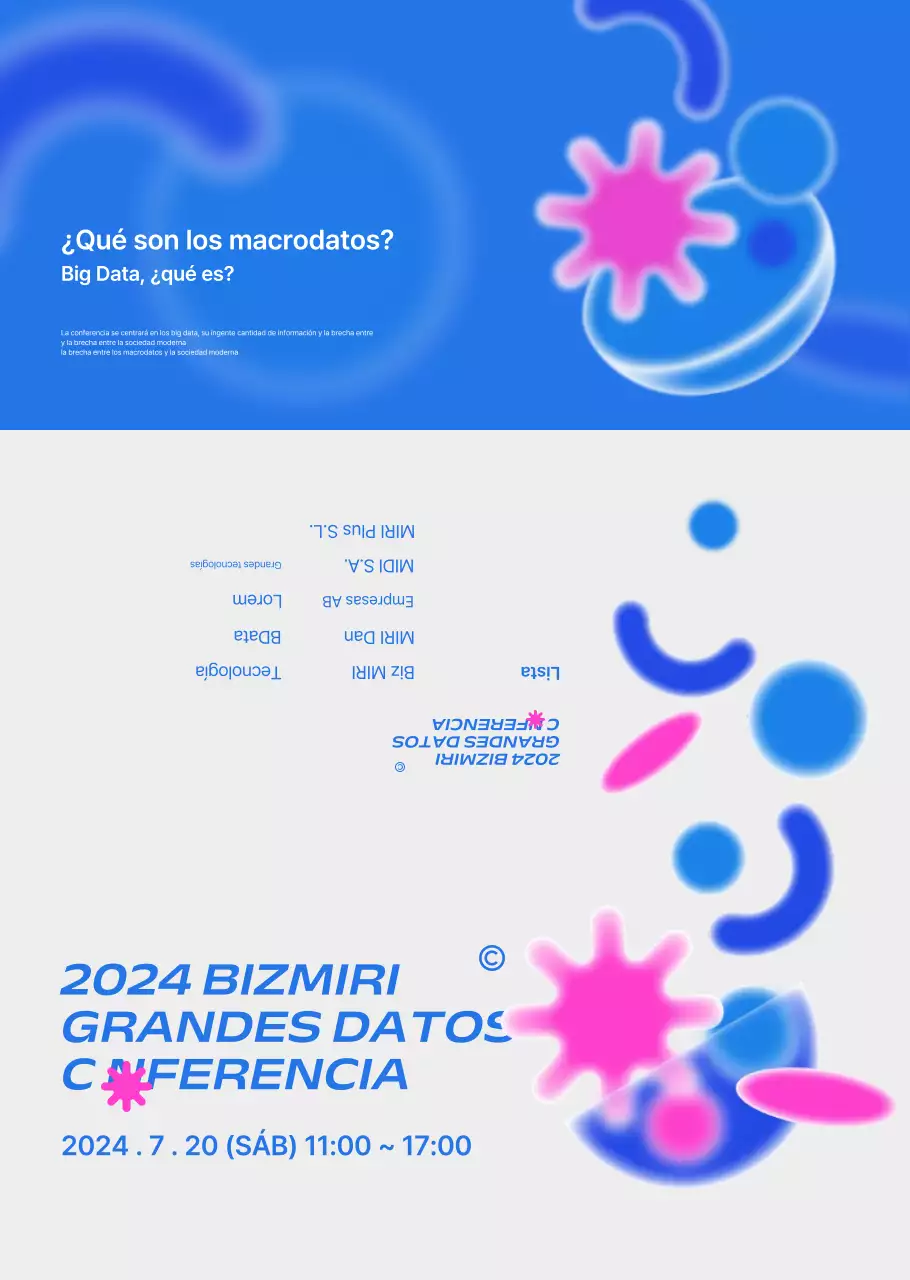 Guía de conferencias corporativas de moda en azul y gris