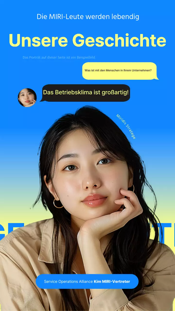 Eine niedliche blau-gelbe Rekrutierungsanzeige