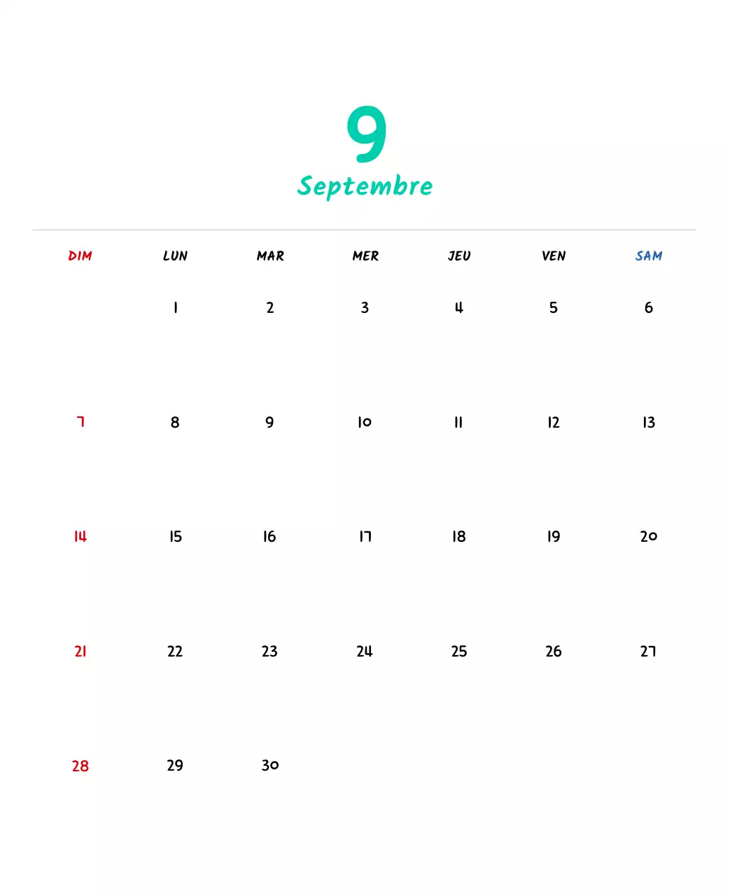 Calendrier du Nouvel An avec de jolies illustrations