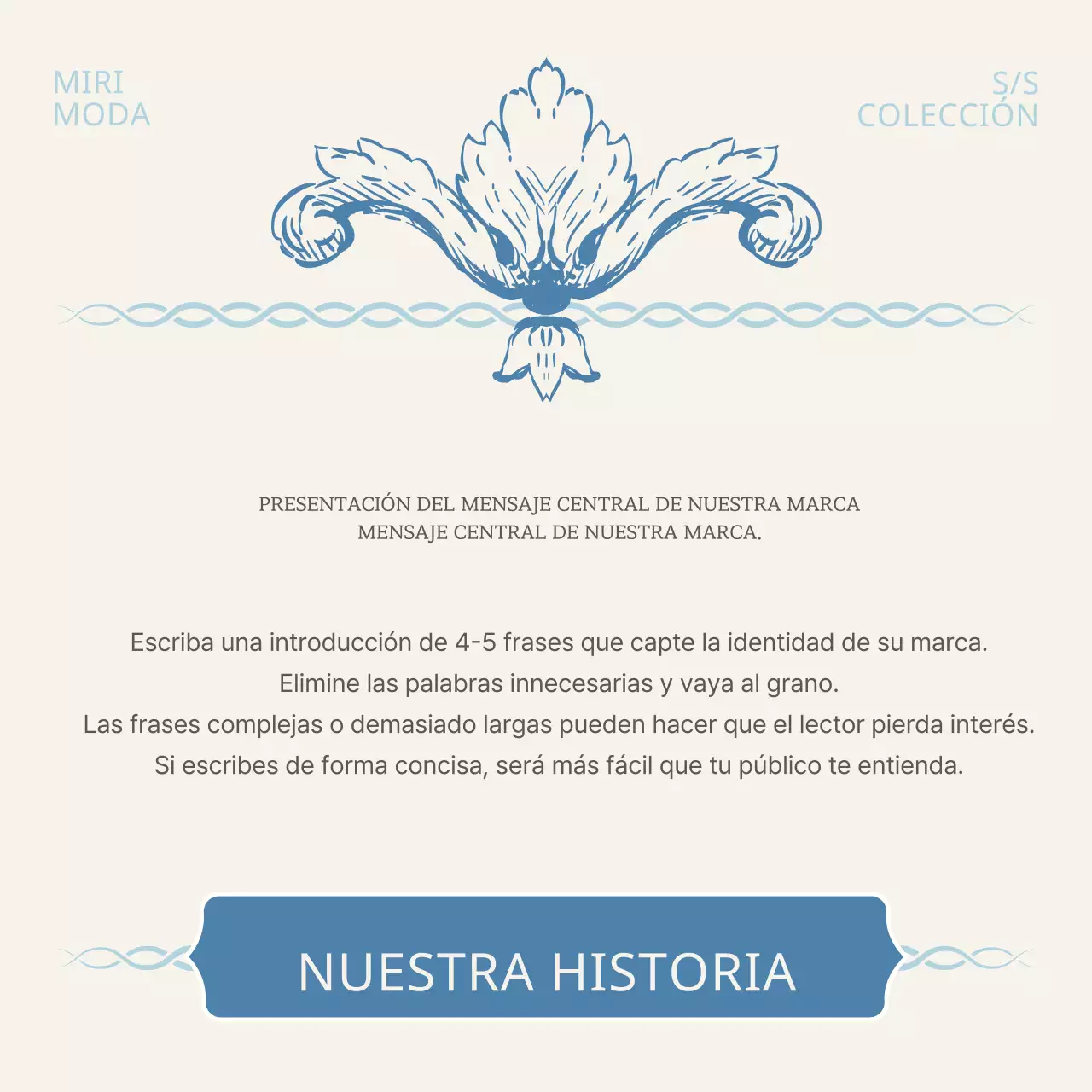 Accesorios clásicos de la marca en marfil y azul claro