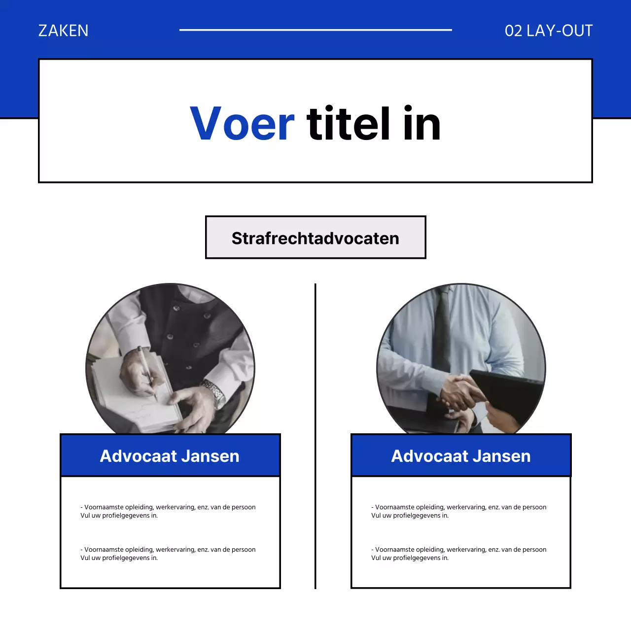 Een eenvoudige zakelijke sollicitatiebrief in blauw en grijs