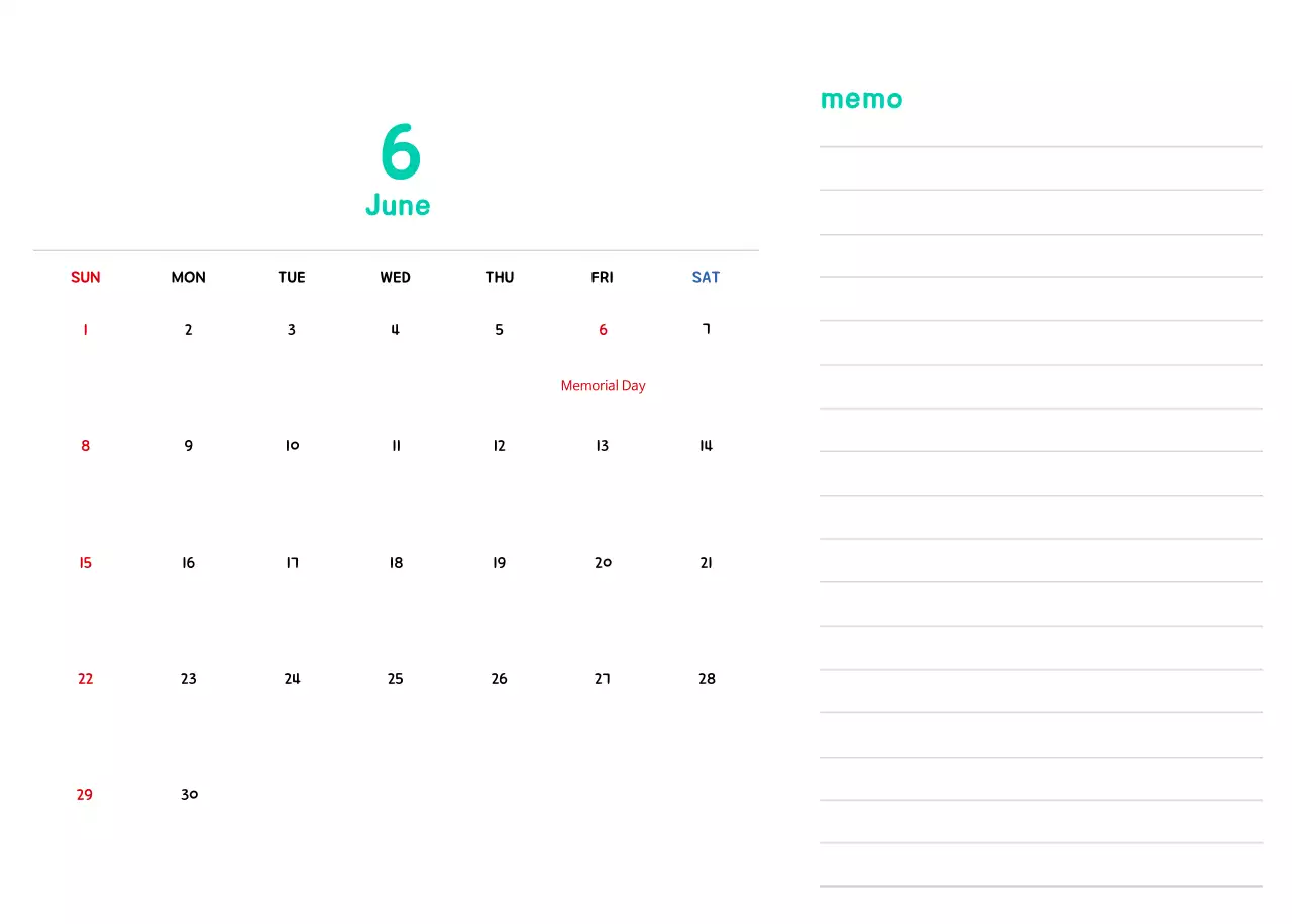 New Year's calendar with cute illustrations