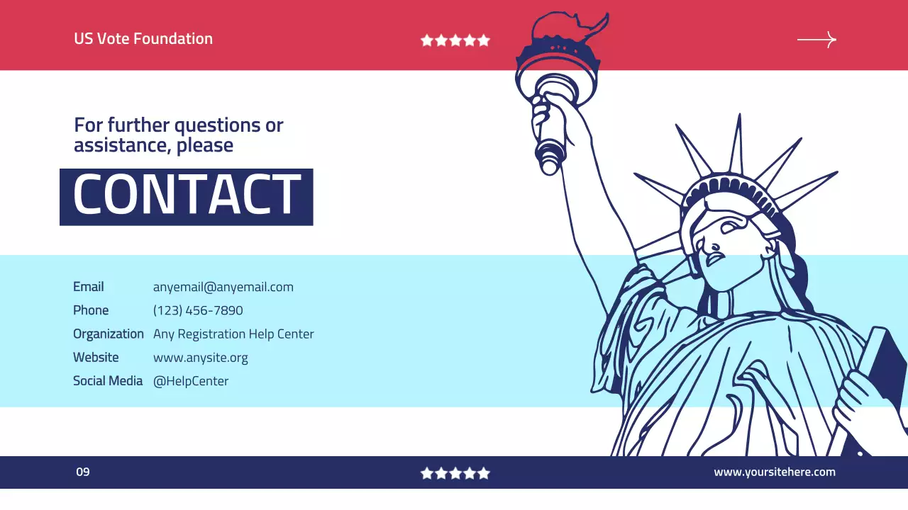 Blue Modern Voter Registration Guide Presentation