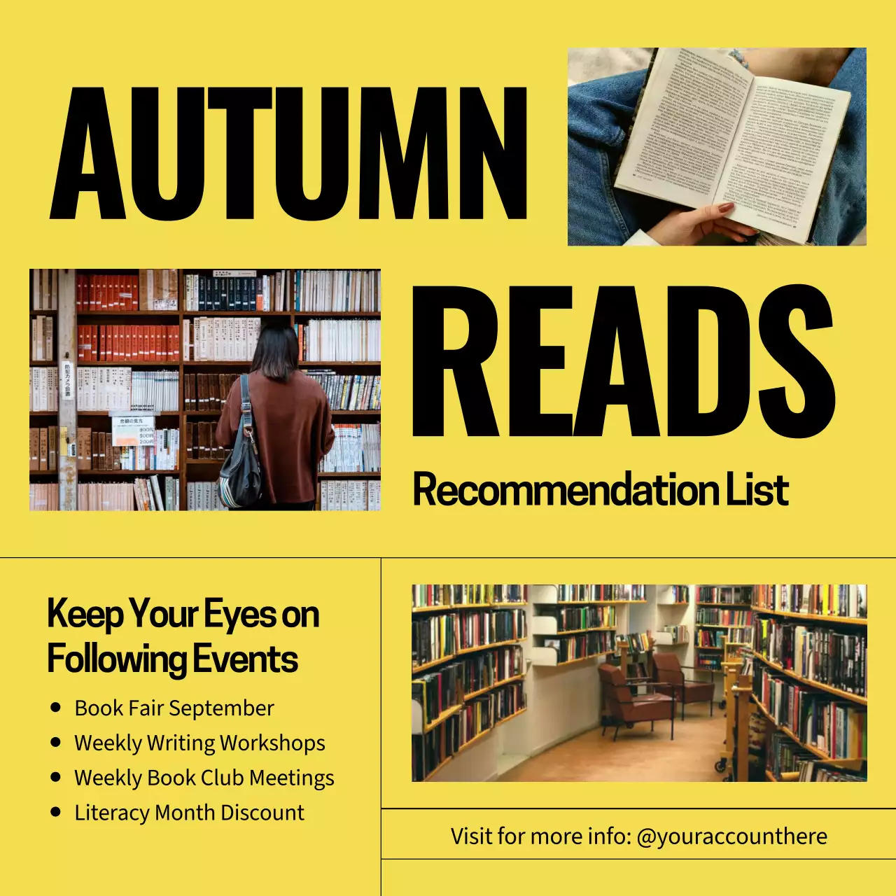 Yellow Modern Book Promotion Social Media Post