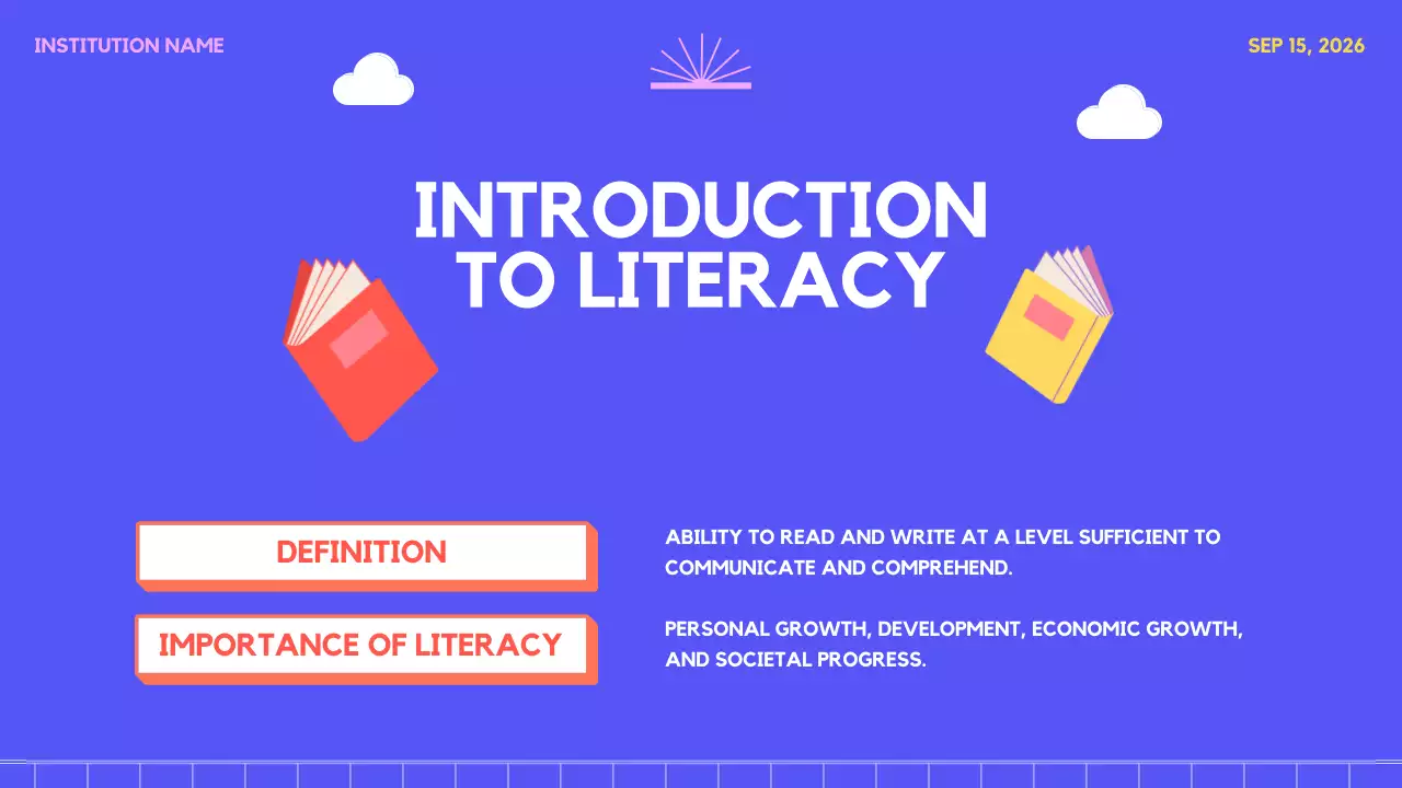 Blue Modern Literacy Presentation