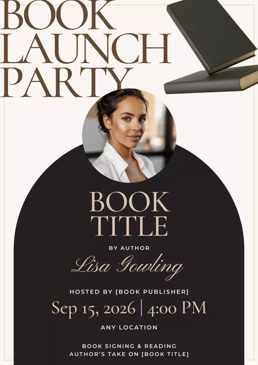 Beige Elegant Book Event Poster