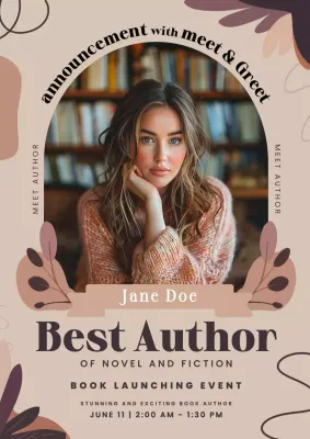 Beige Modern Book Announcement Poster