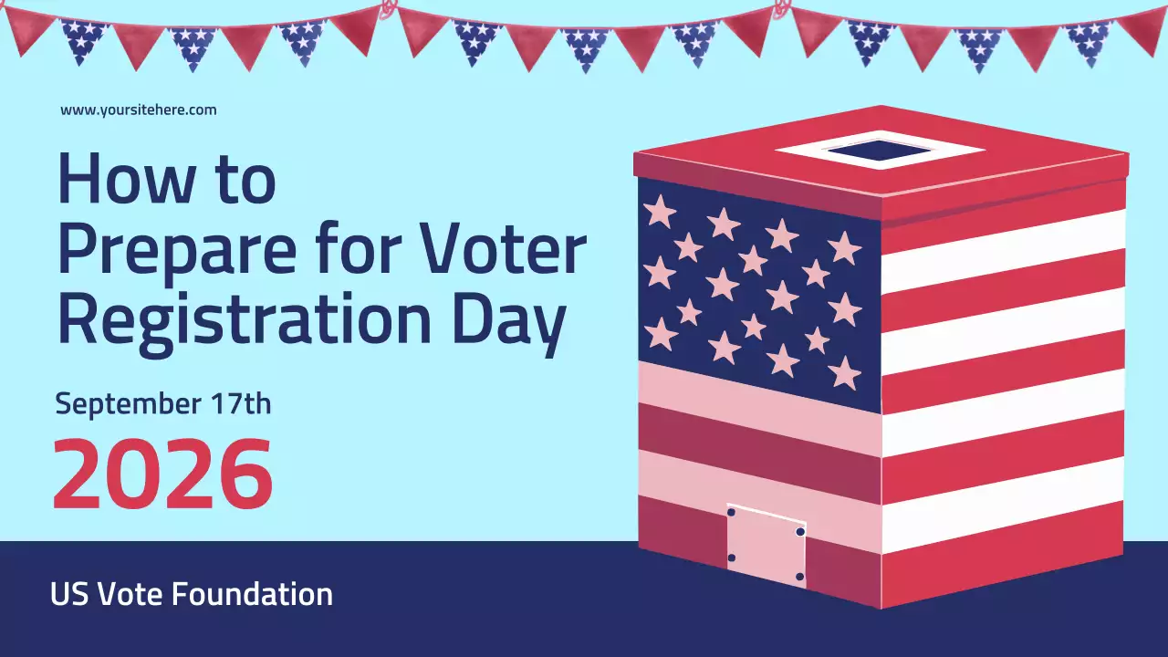 Blue Modern Voter Registration Guide Presentation