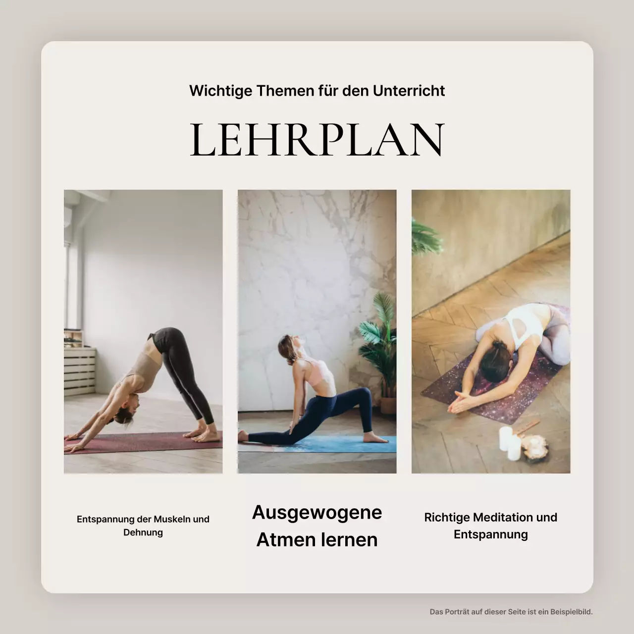 Modernes Yoga-Hong in Beige