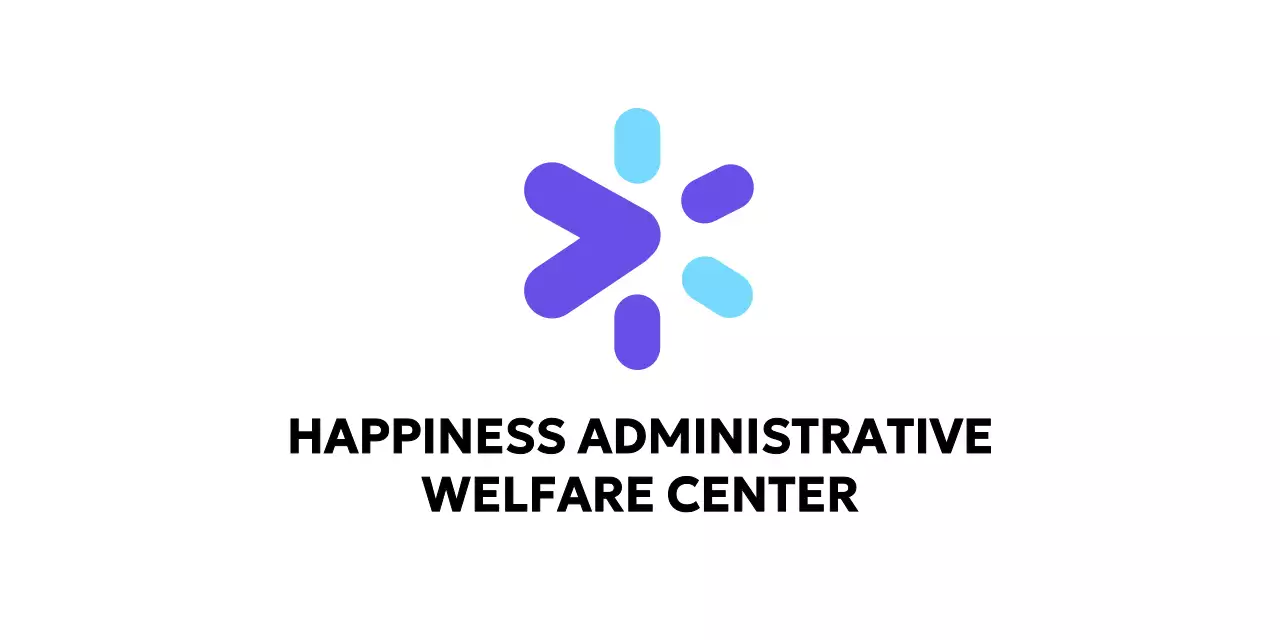 A wellness center with a light blue-purple shiny simple logo