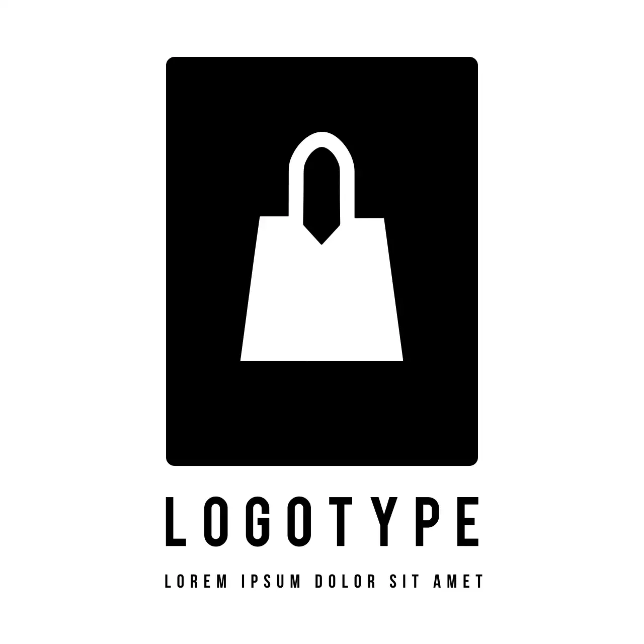 Black Minimal Shopping Advertisement Logo