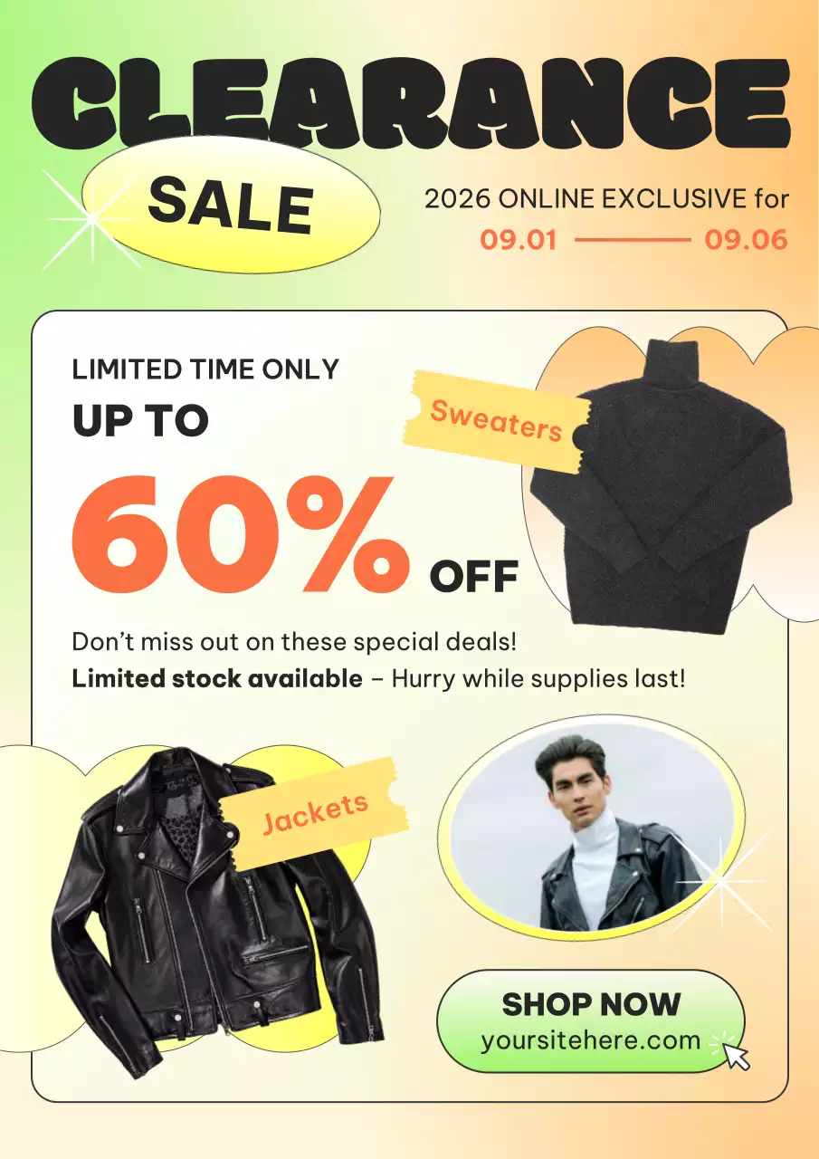 Colourful Trendy Sale Promotion Poster